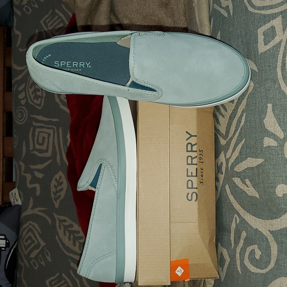 Sperry Suede Slip on Sneakers, Size 9